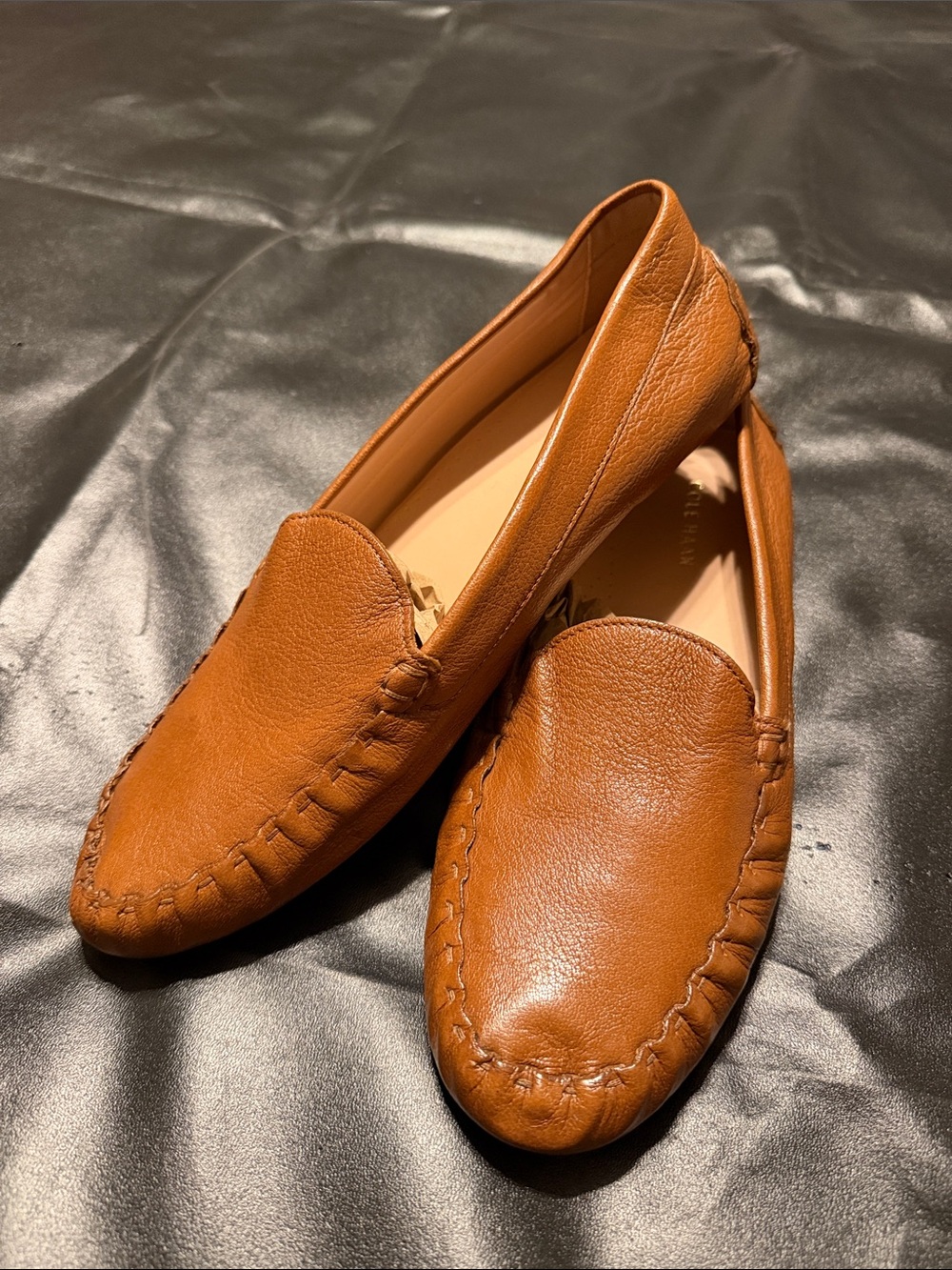 Cole Haan Cognac Brown Leather Moccasin Loafers